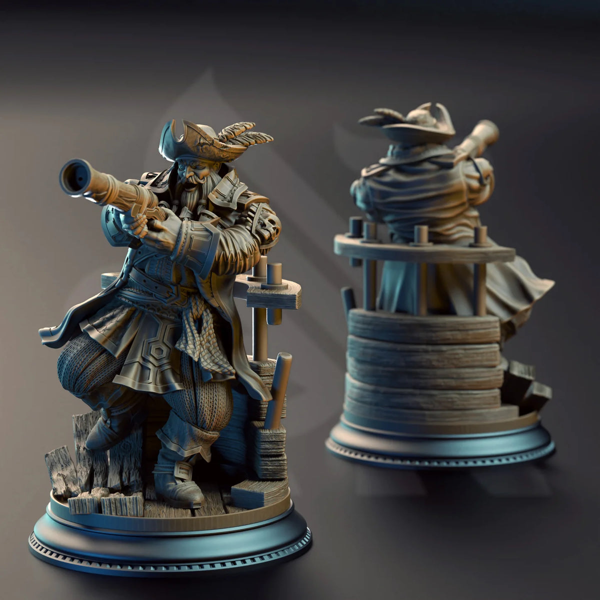 Baradin Blackbeard - Captain of the Gilded Seahorse // Miniatură D&D