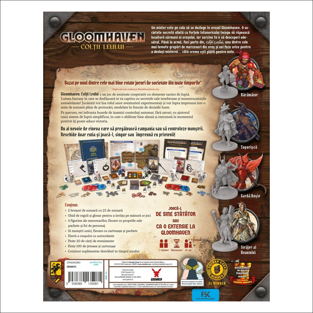 Gloomhaven: Colții Leului - Joc Cooperativ (Ediția Română)