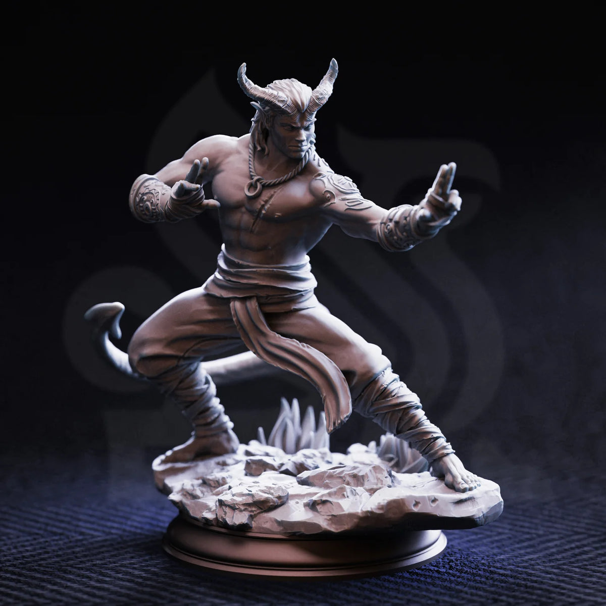 Verek - Tiefling Monk // Miniatură D&D