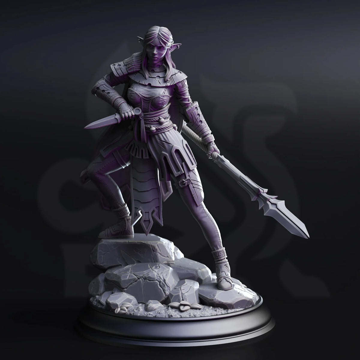 Vixa - Drow Pathfinder of the Deep // Miniatură D&D