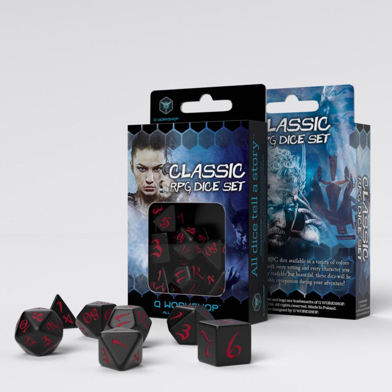 Set de zaruri Classic RPG Black & Red