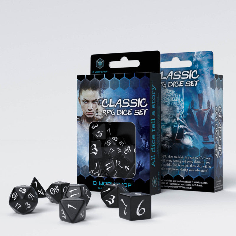 Set de zaruri Classic RPG Black & White