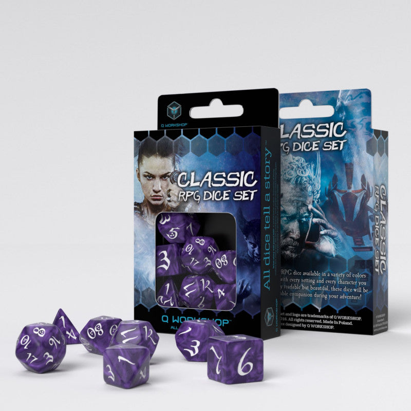 Set de zaruri Classic RPG Lavender & White
