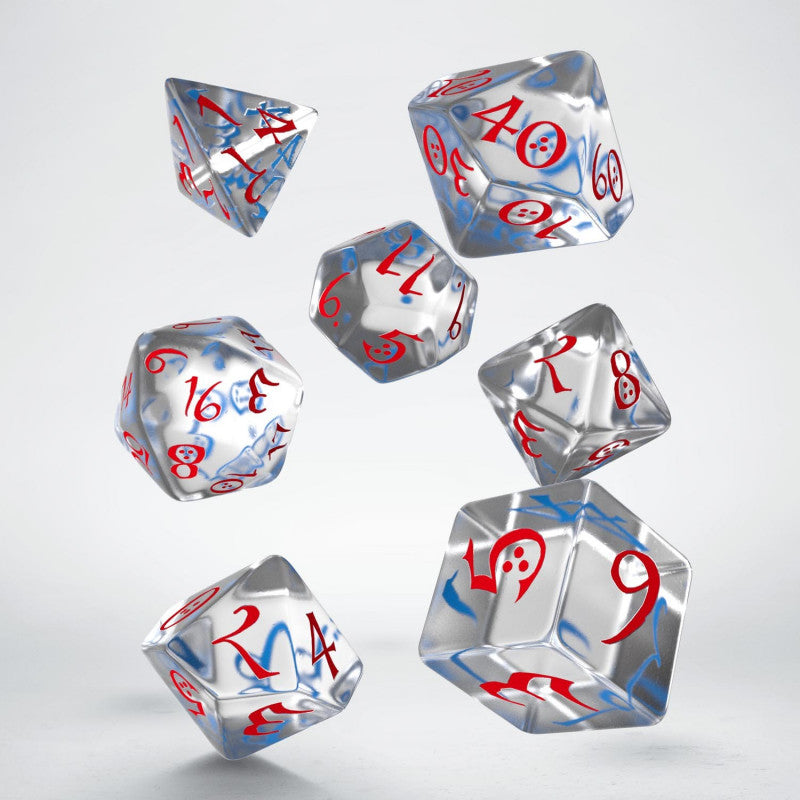 Set de zaruri Classic RPG Translucent & Blue-red