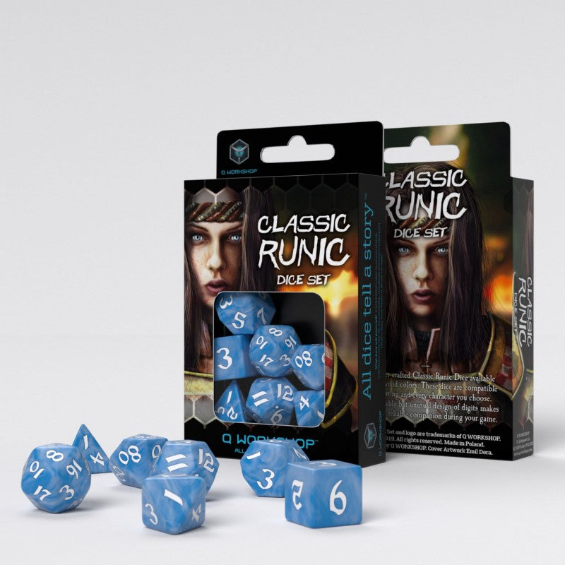 Set de zaruri Classic Runic Glacier & White