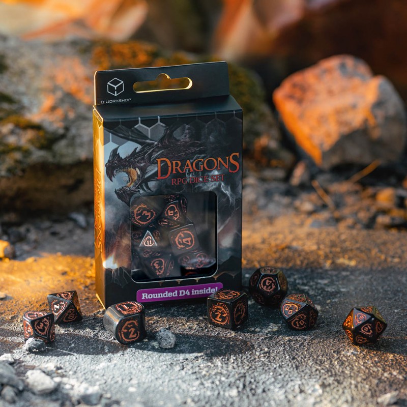 Set de zaruri Dragons Modern: Obsidian