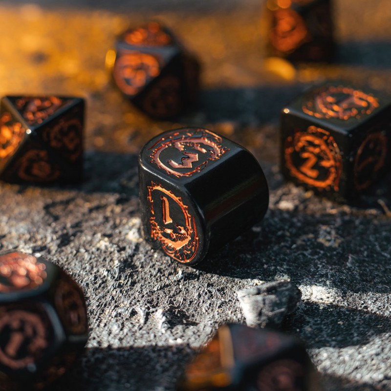 Set de zaruri Dragons Modern: Obsidian