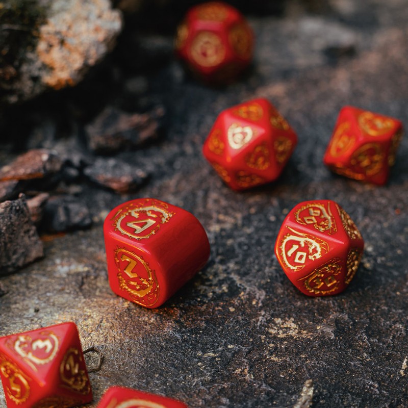 Set de zaruri Dragons Modern: Ruby