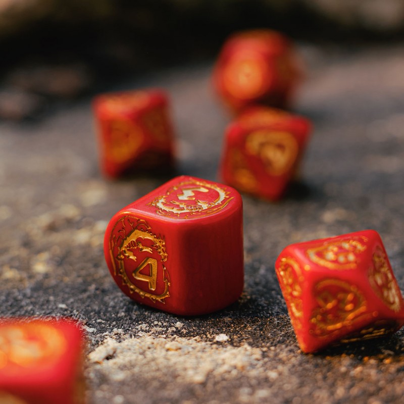 Set de zaruri Dragons Modern: Ruby