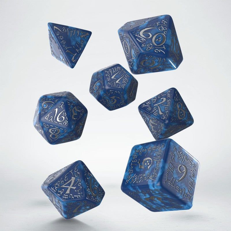Set de zaruri Elvish Cobalt & Silver