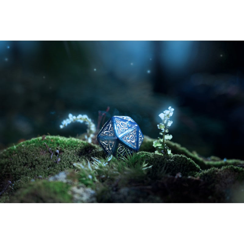 Set de zaruri Elvish Cobalt & Silver