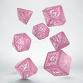 Set de zaruri Elvish Shimmering Pink & White