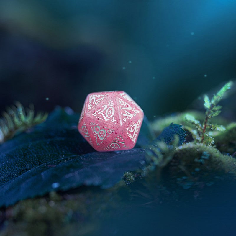 Set de zaruri Elvish Shimmering Pink & White