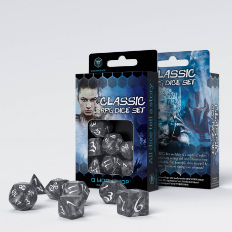 Set de zaruri Classic RPG Smoky & White