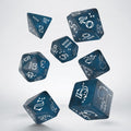 Set de zaruri Shimmering Llama (Glittering Dark Blue & White)