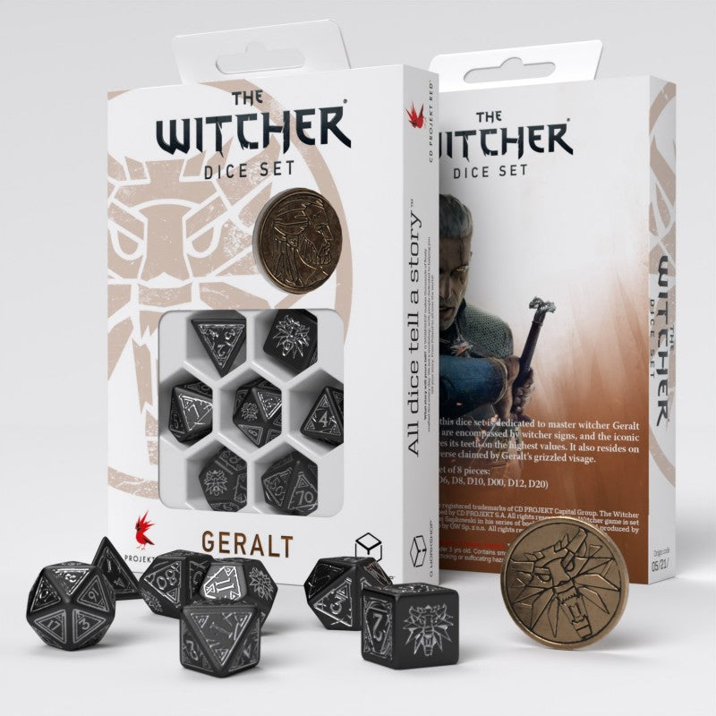 Set de zaruri The Witcher. Geralt - The Silver Sword